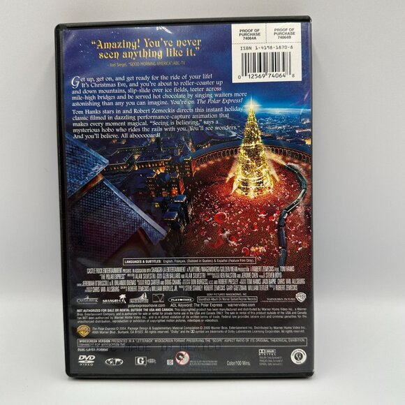 The Polar Express DVD 2004 Widescreen Edition Tom Hanks Animation Fantasy Warner - Picture 2 of 3